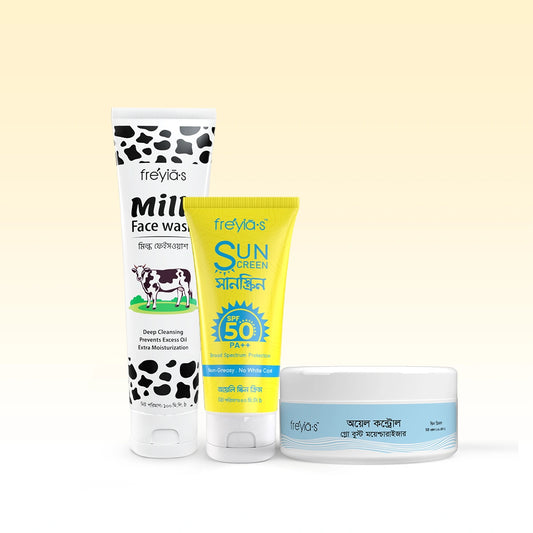 Student Offer: Freyia's Milk Facewash + Freyia's Glow Boost Moisturizer+ Freyia's Sunscreen @ 799 Taka