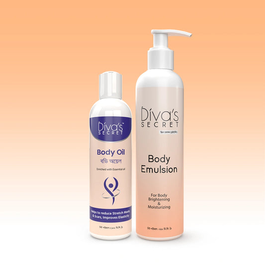 Body Care Combo: Divas Secret Body Oil 100ml +Diva's Secret Body Emulsion @ 799 TK