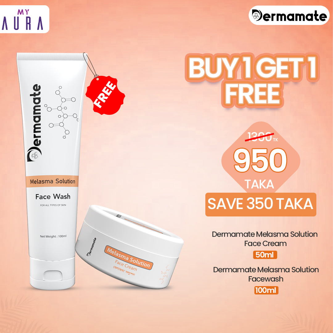 Buy 1 Dermamate Melasma Solution Face Cream 50ml and Get 1 Dermamate Melasma Solution Facewash 100ml