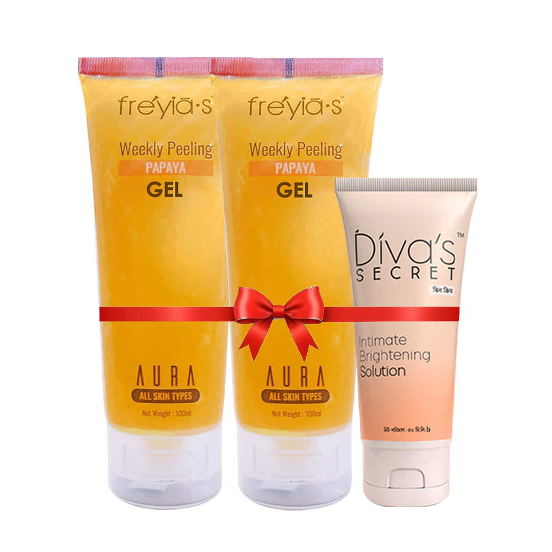 Combo: Buy 2 Freyia's Papaya Peeling Gel, and Get Divas Intimate Brightening Solution 50 ml Free @ 510 Tk