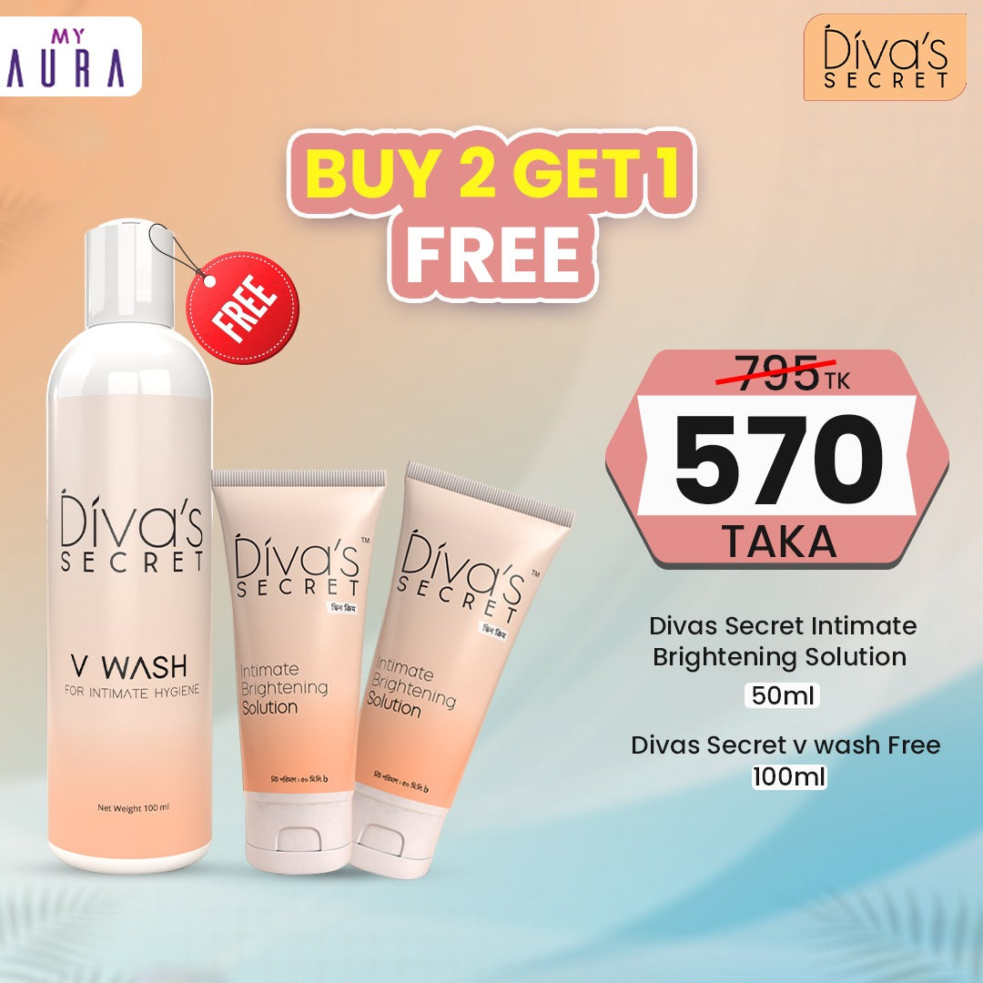 Buy 2 Divas Secret Intimate Brightening Solution 50ml Get One V Wash 100 free @570 TK