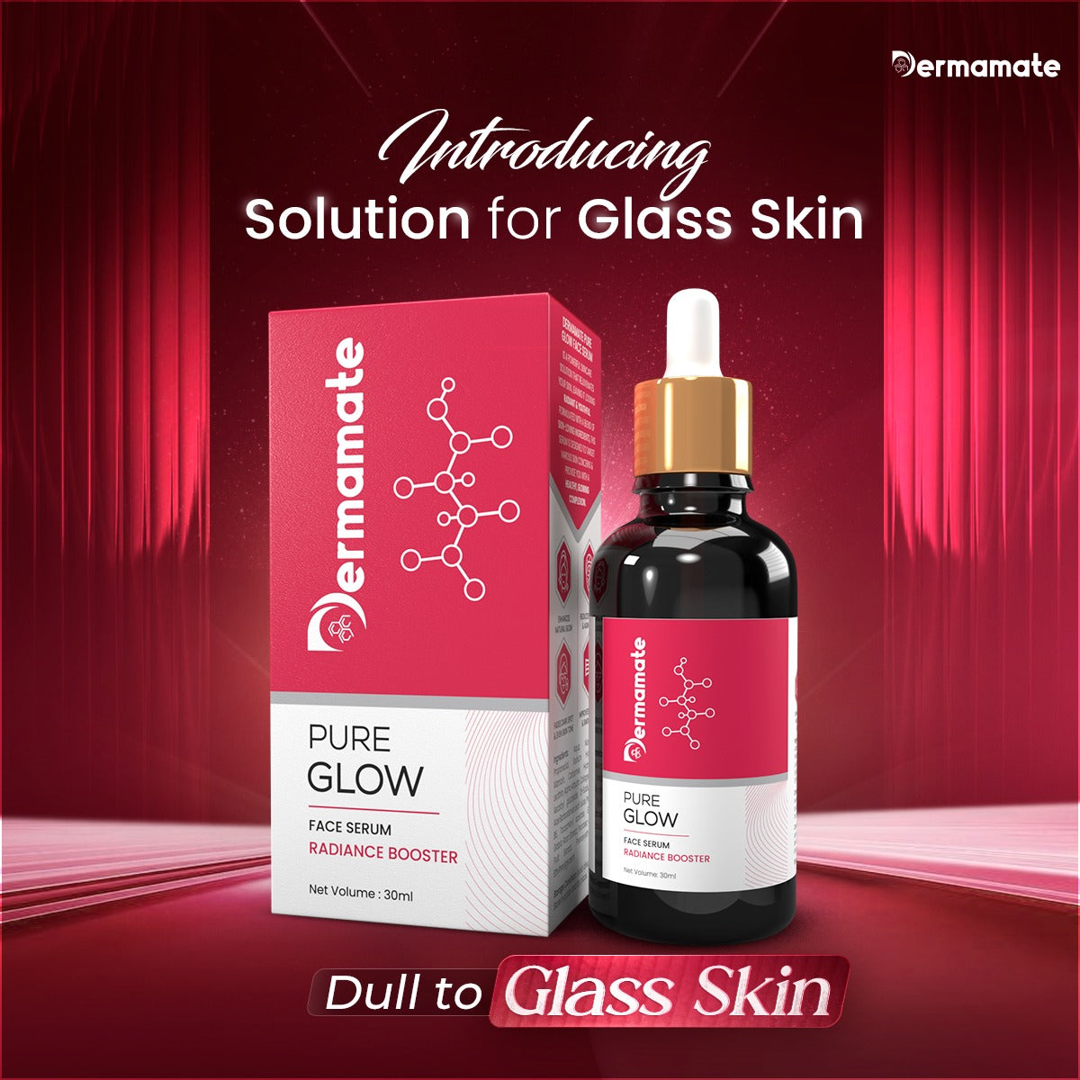 Launching Offer: Buy 1 Dermamate Pure Glow Face Serum,Get 1 Skinpro Lipbalm Free@750 Taka