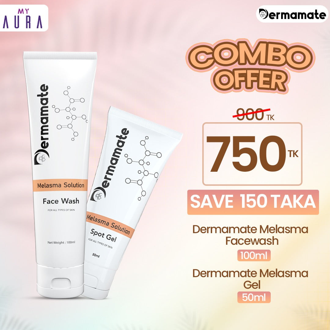 Melasma combo: Buy 1 Dermamate Melasma Facewash 100ml & 1 Dermamate Melasma Solution Spot Gel 50ml