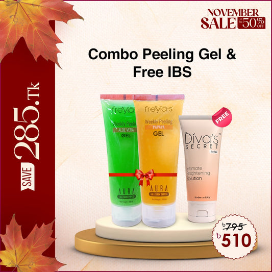 Combo: Buy 2 Freyia's Peeling Gel Get  Intimate Brightening Solution  50 ml Free @ 510 Tk