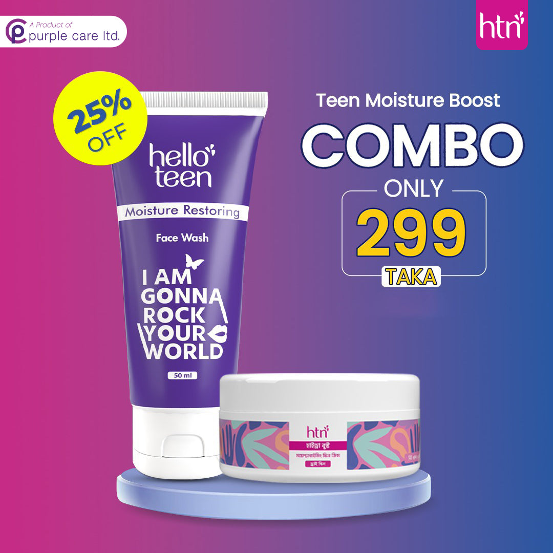 Hello Teen Moisture Restore Facewash 50ml + HTN Moisturizing Cream Hydra Boost 50gm Combo@ 299 Taka