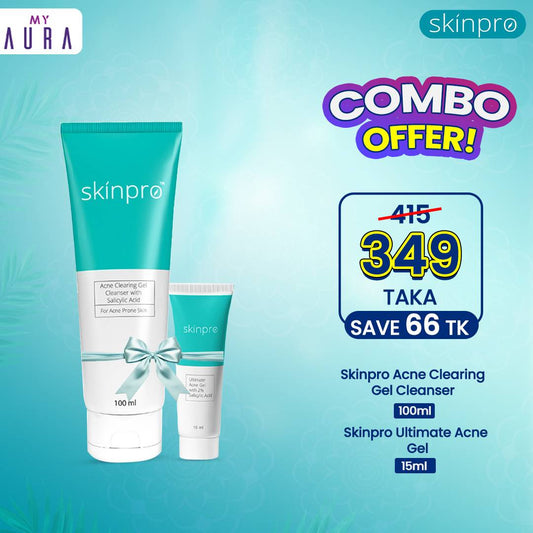 Skinpro Acne Clearing Gel Cleanser 100ml & Skinpro Ultimate Acne Gel 15 ml Combo