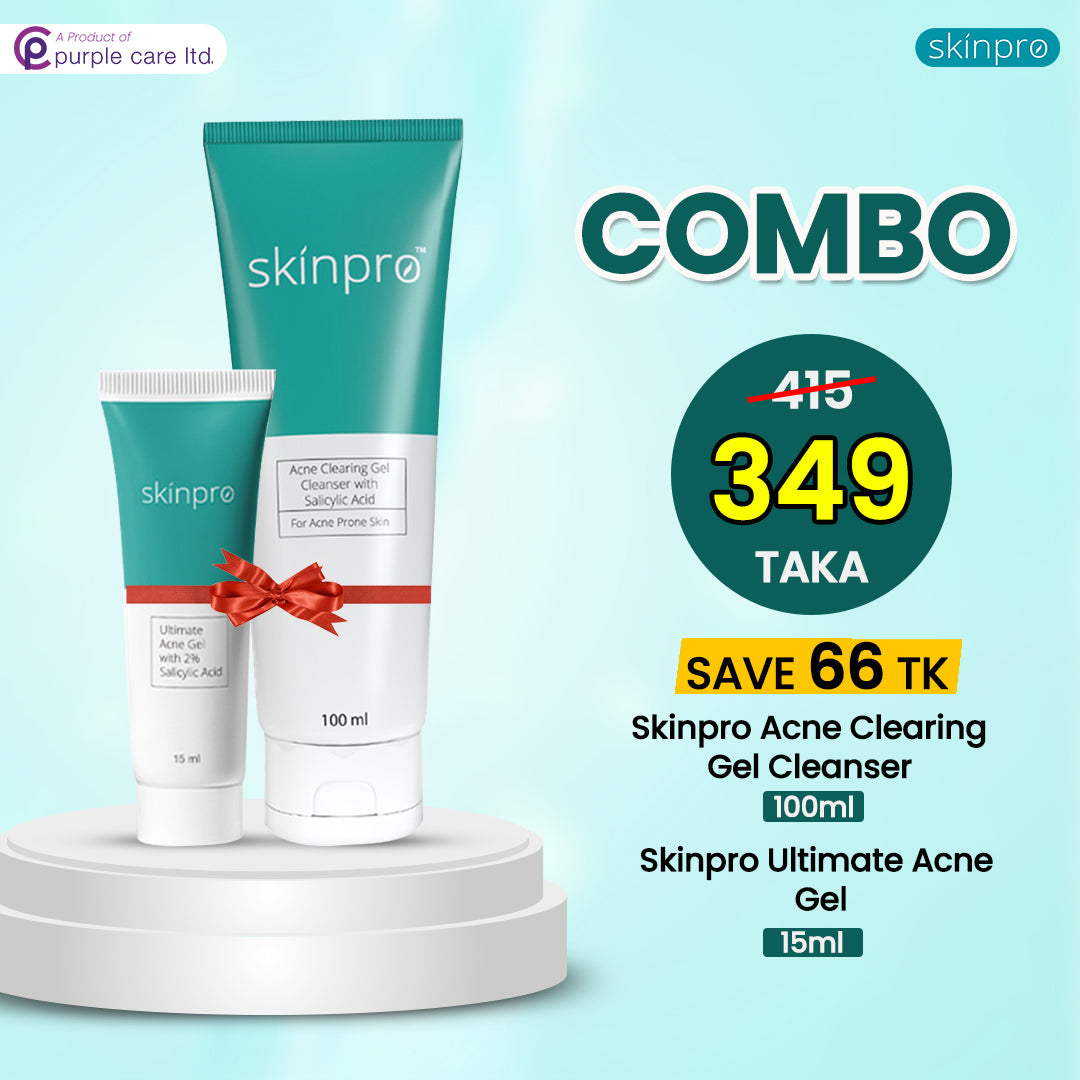 Skinpro Acne Clearing Gel Cleanser 100ml & Skinpro Ultimate Acne Gel 15 ml Combo