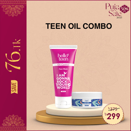 Hello Teen Oil Control Facewash + HTN Moisturizing Cream Oil Control 5ogm Combo @299
