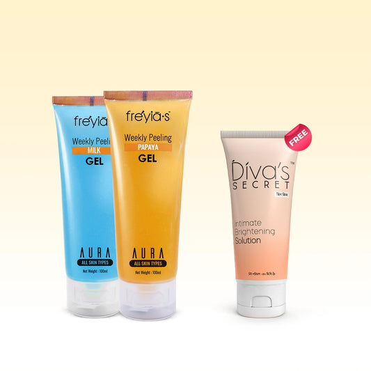 Combo: Buy 1 Freyia's Weekly  Peeling Milk Gel & 1 Freyias Weekly Peeling Papaya Gel and Get Intimate Brightening Solution 50 ml Free @ 510 Tk