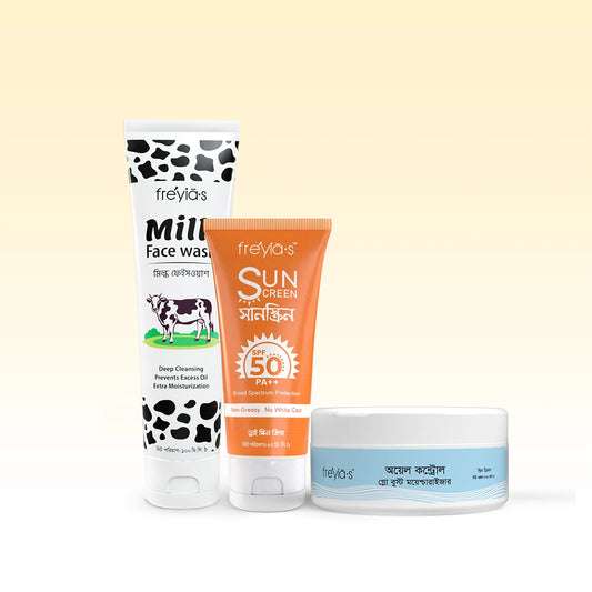 Student Offer: Freyia's Milk Facewash + Freyia's Glow Boost Moisturizer+ Freyia's Sunscreen @ 799 Taka