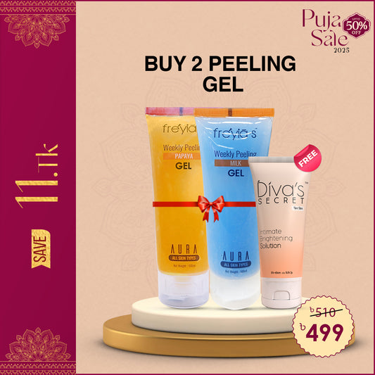 Combo: Buy 2 Freyia's Peeling Gel Get  Intimate Brightening Solution  50 ml Free @ 510 Tk