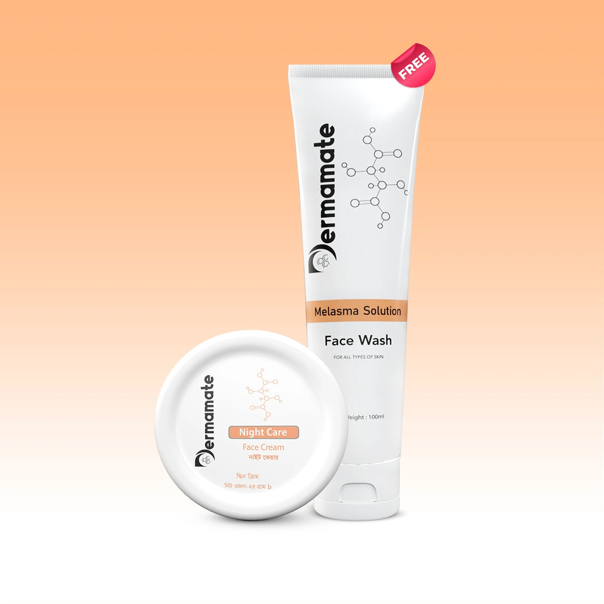 Buy 1 Dermamate Night Care  Face Cream 25ml and Get 1 Dermamate Melasma Solution Facewash 100ml Free