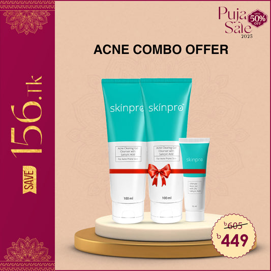 Acne Combo Offer:  2 Skinpro Acne Clearing Gel 100ml ,1 Ultimate  Acne Gel 15ml
