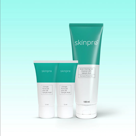 Acne Combo 6 ( 2 skinpro Ultimate Acne Gel and 1 Skinpro Acne Clearing Cleanser 100ml)