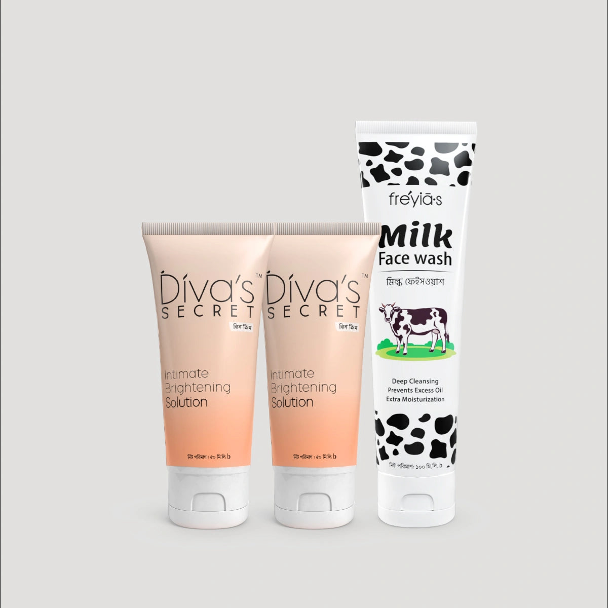 Buy 2 Diva's Secret Intimate Brightening Solutions and get 1 FREE Freyia's Milk Facewash for brighter, smoother, and healthier-looking skin.