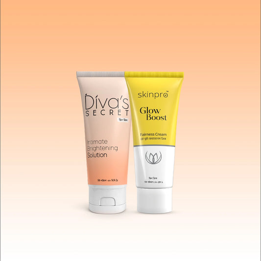 SkinPro Glow Boost Fairness Cream and Diva's Secret Intimate Brightening Solution combo Bangladesh