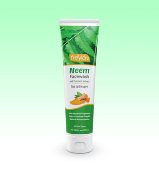 Neem face wash for oily skin, acne care, oil control, and fresh healthy-looking skin.