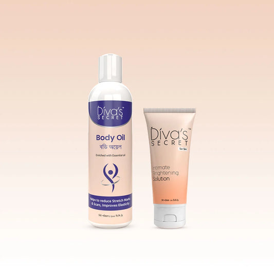Combo: Buy Diva's Secret Body Oil 100ml & Diva's Intimate Brightening Solution 50ml at 949 Taka