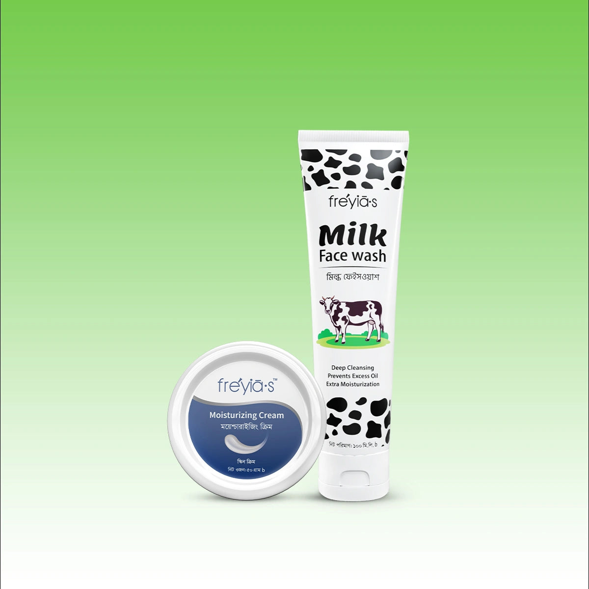 Combo Offer-Freyia's Milk Facewash 100ml + Freyias Moisturizing Cream 50gm @299 TK