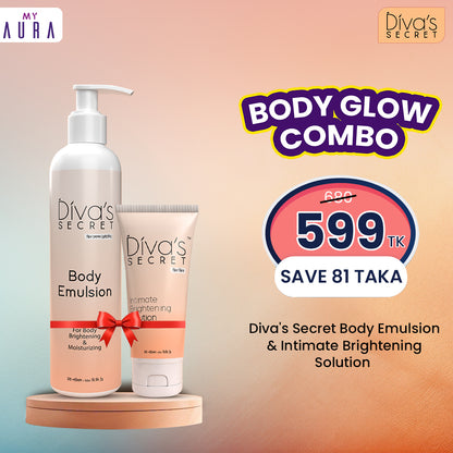 Combo: Buy 1 Diva's Secret Body Emulsion 220ml + Divas Secret Intimate Brightening Solution 50ml@
