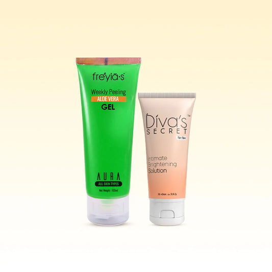 Combo: 1 Divas Intimate Brightening Solution 50ml and 1 Freyias Weekly Peeling Aloe Vera Gel at 449 Taka