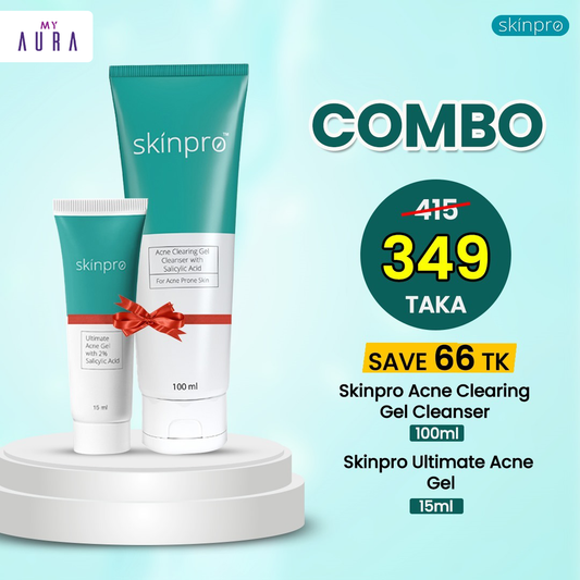 Skinpro Acne Clearing Gel Cleanser 100ml & Skinpro Ultimate Acne Gel 15 ml Combo