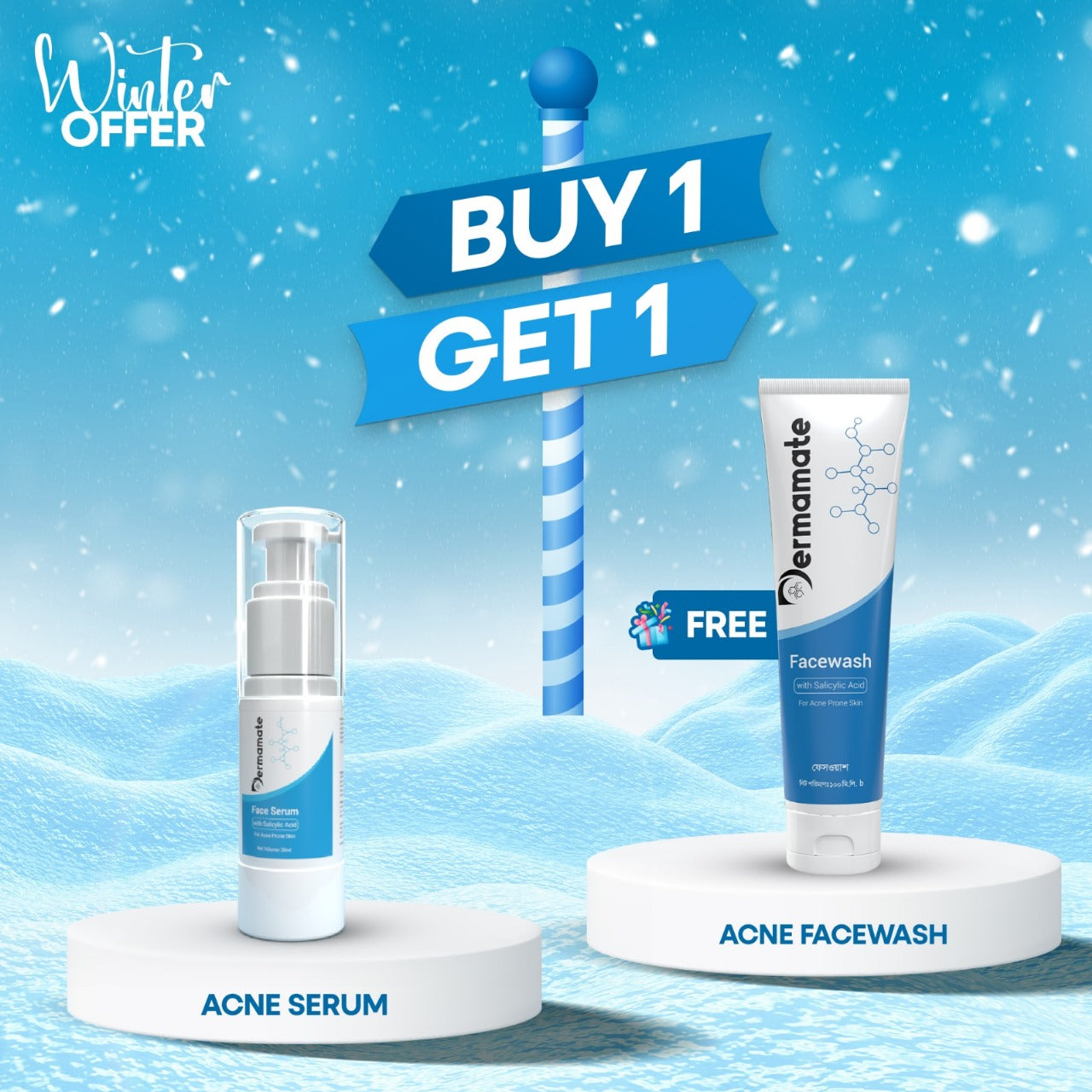 Buy 1 Dermamate Acne Serum Get 1 Dermamate Acne Facewash free