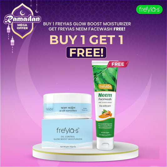 Buy 1 Freyias Oil Control Glow Boost Moisturizer, Get 1 Freyias Neem Facewash