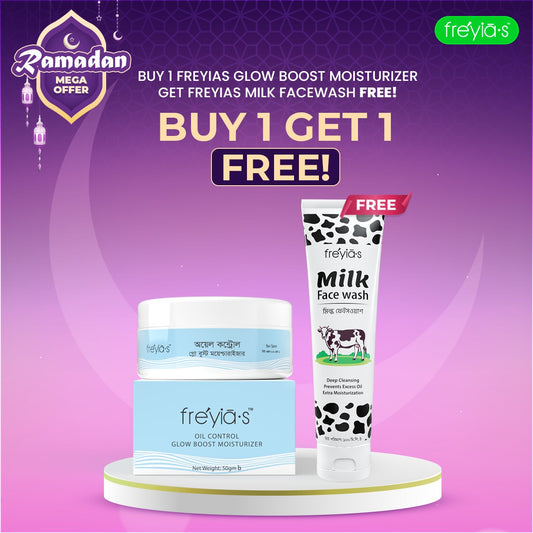 Buy 1 Freyias Oil Control  Glow Boost Moisturizer, Get 1 Freyias Milk Facewash