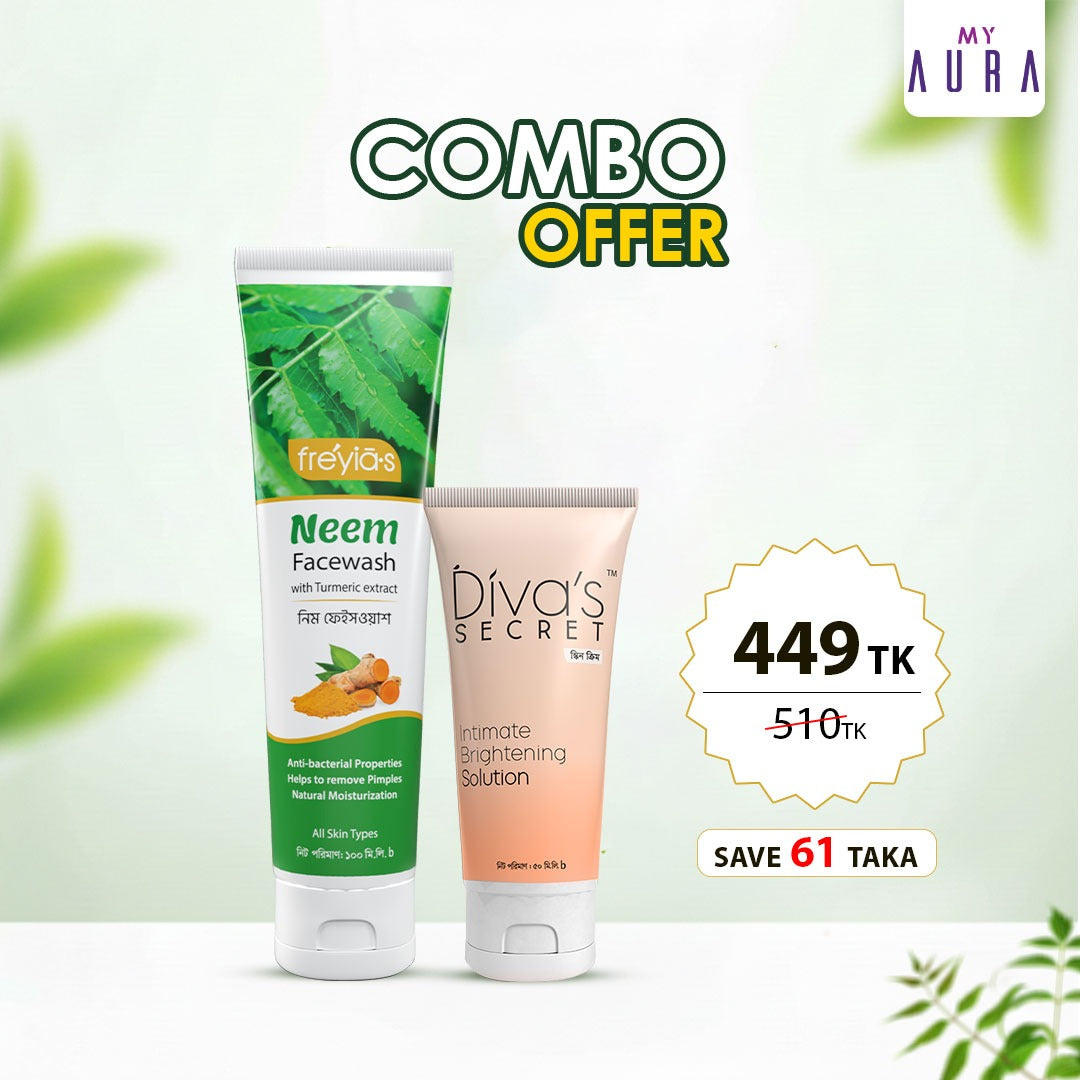 Combo Offer- Freyia's Neem Facewash 100ml + Diva's Secret Intimate Brightening Solution 50ml