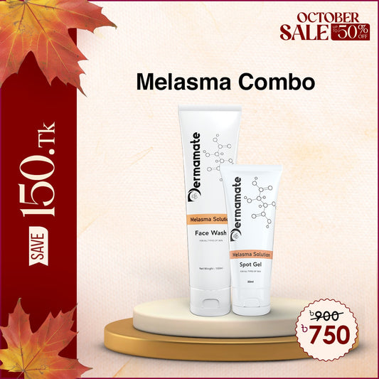 Melasma combo: Buy 1 Dermamate Melasma Facewash 100ml & 1 Dermamate Melasma Solution Spot Gel 50ml