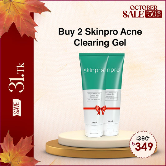 Buy 2 Skinpro Acne Clearing Gel Cleanser 100ml @349 TK