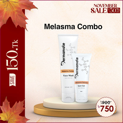 Melasma combo: Buy 1 Dermamate Melasma Facewash 100ml & 1 Dermamate Melasma Solution Spot Gel 50ml