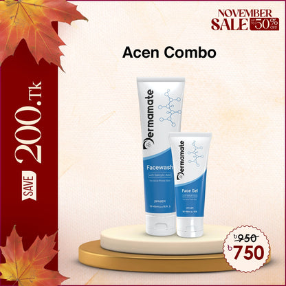 Acne Solution: Dermamate Acne Facewash 100ml and Acne Face gel 50ml