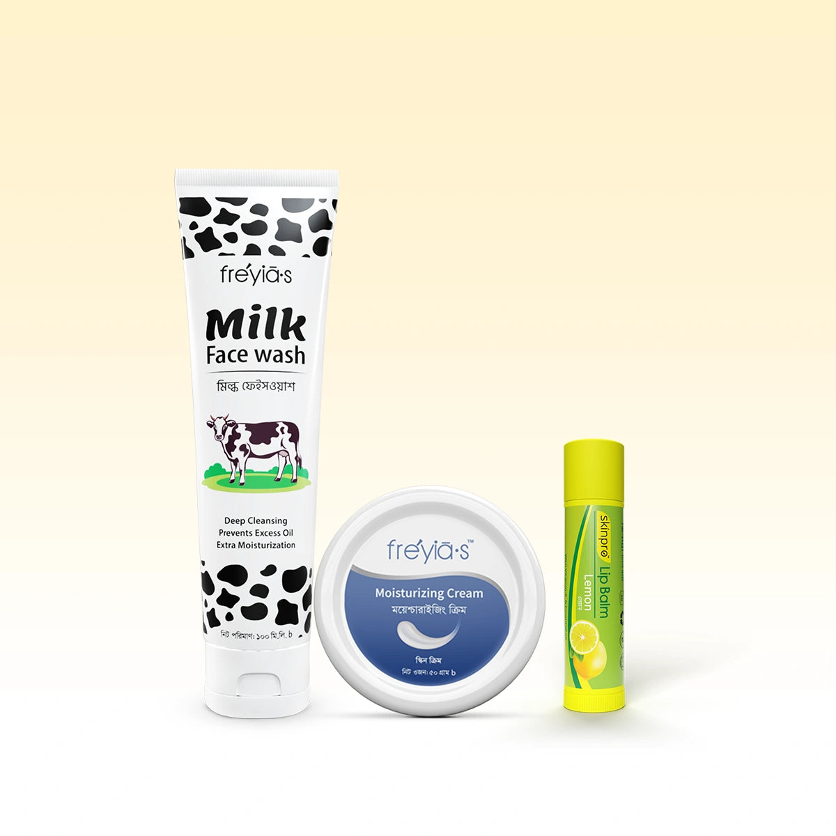 #FreyaSkincare #MilkFaceWash #MoisturizingCream #LipBalm #LemonFresh #SkincareBangladesh #DailySkincare #HydratingSkincare #GlowingSkin #BuyOnlineBD #FreyaProducts