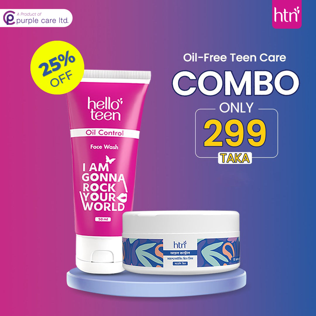 Hello Teen Oil Control Facewash + HTN Moisturizing Cream Oil Control 5ogm Combo @299